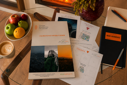 Pattern Recognition Workbook Vol. 4, I Always Put Myself Down, used for self-reflection, inner work and journaling during a lodge getaway in Cape Town, South Africa.