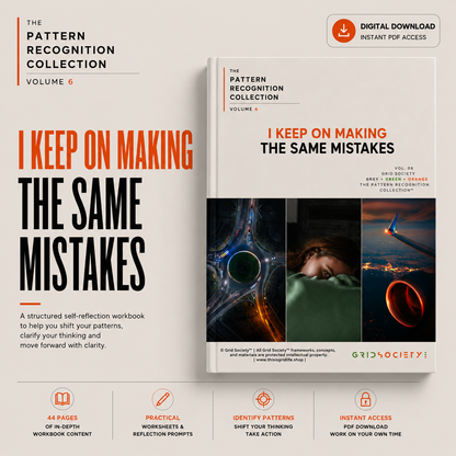 A book cover titled 'The Pattern Recognition Collection Volume 6' with large promotional text on the left and a small badge reading 'Digital Download Instant PDF Access' at the top right. The cover shows the subtitle 'I Keep on Making the Same Mistakes'.